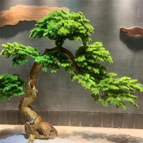 仿真松树迎客松罗汉松假松树造景商场酒店室内装饰景观美人松树