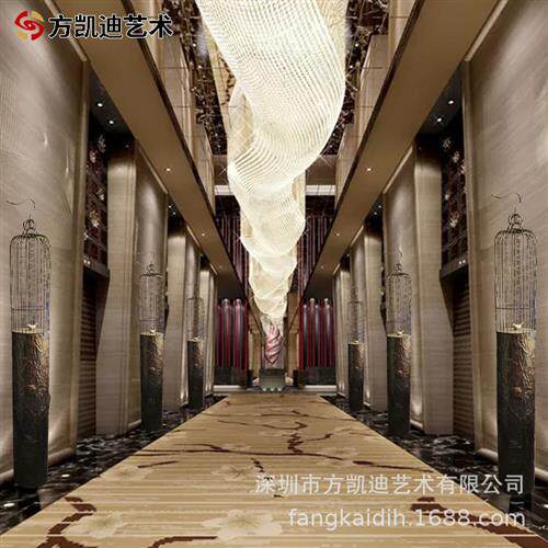 金属铁艺古铜鸟笼落地空间大堂酒店会所抽象摆件玄关中式美观雕塑