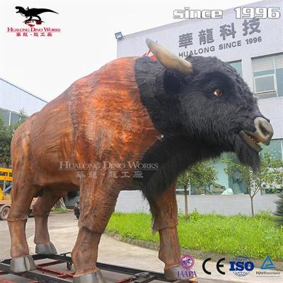 景区公园动物园美陈产品仿真机械电动野牛模型恐龙厂家定制生产