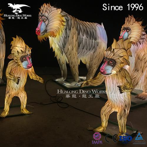 景区商场夜游彩灯模型仿真动物狒狒一家可来图定制生产