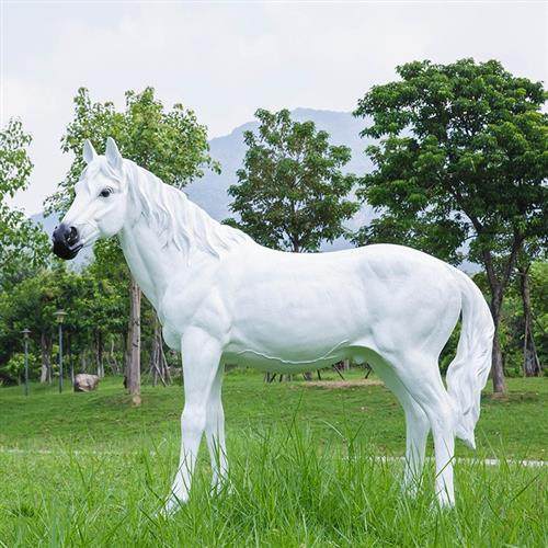 玻璃钢大型马雕塑仿真马模型户外庭院子花园商场美陈园林景观装饰