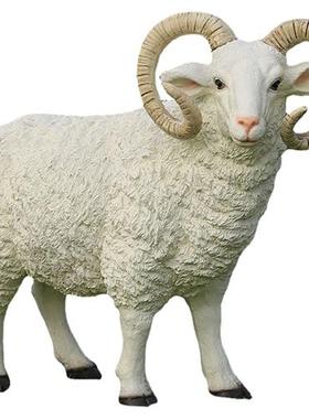 户外公园装饰羊摆件园林景观花园草坪仿真山羊绵羊玻璃钢动物雕塑