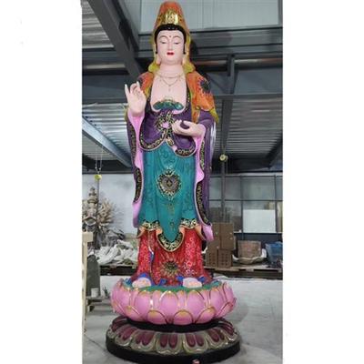观世音菩萨善财龙女寺庙佛像玻璃钢三圣佛摆件锻铜大型佛像铜地藏