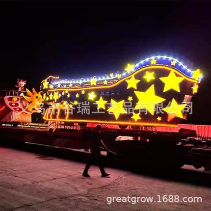 厂家节日巡游花车美陈装饰彩车彩船节日庆典互动道具