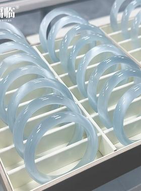 AAA高品质冰冰蓝猫眼石手镯白月光平替香槟金直播爆款源头工厂