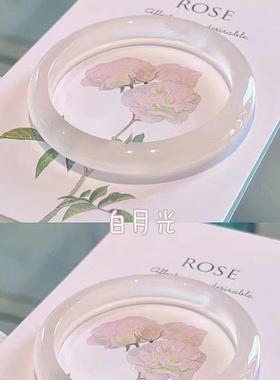 新款不掉色叮当镯白月光手镯女款琉璃清新百搭玉镯子新中式手镯女