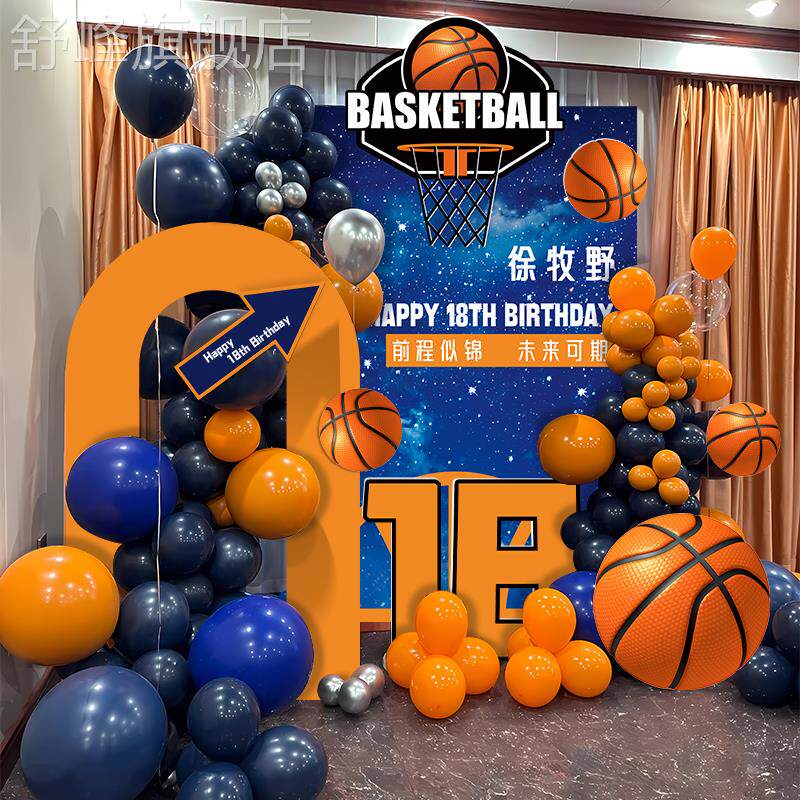 篮球男孩成人礼派对装饰气球18周岁生日快乐仪式感布置KT板背景墙,节庆用品/礼品,装扮布置套餐,淘宝优惠券,粉丝福利购,淘宝优惠卷