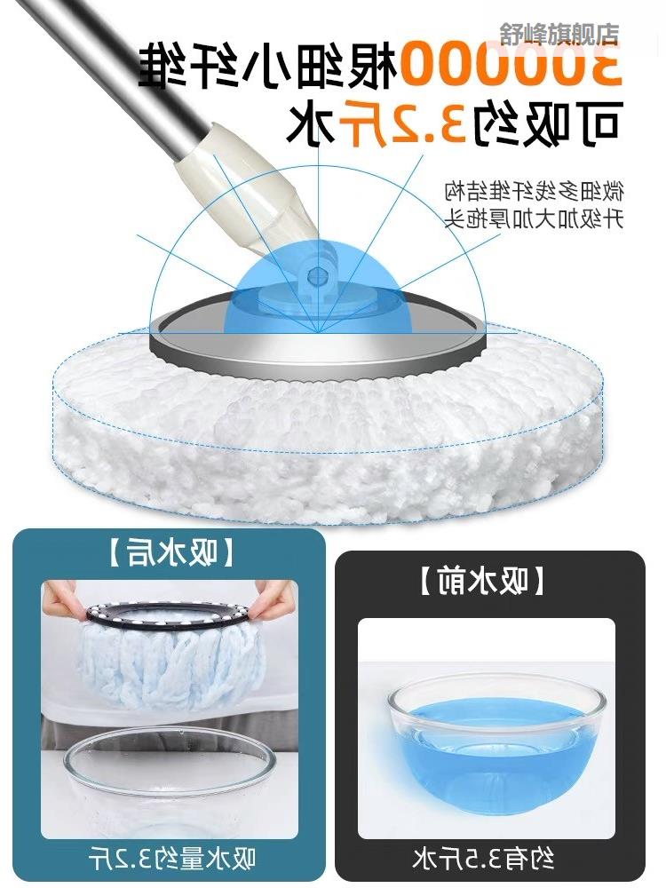 旋转地拖把免手地洗2023新款家用干懒人拖神拖器一墩布桶拖布甩净