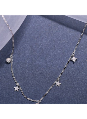 水滴流苏项链女星简约气质时尚日韩国韩版韩版款新星锁潮骨链新款