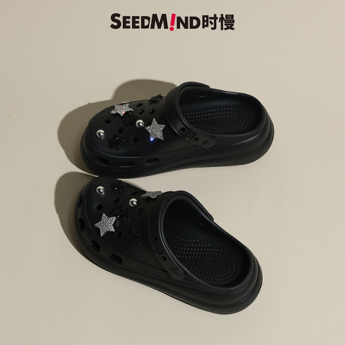 时慢泡芙洞洞鞋eva一体式厚