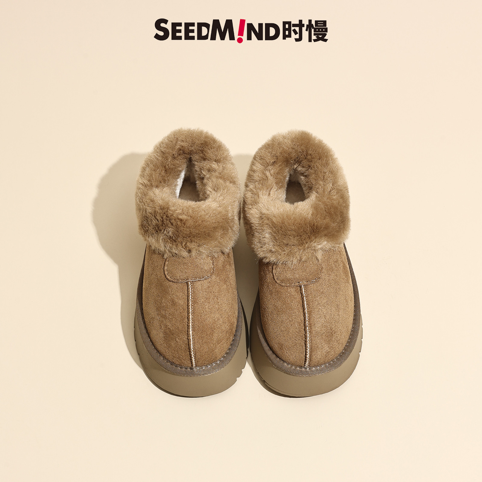 Seedmind又被这双毛绒绒雪地靴可爱到了~婚纱秀禾高跟两穿结婚鞋
