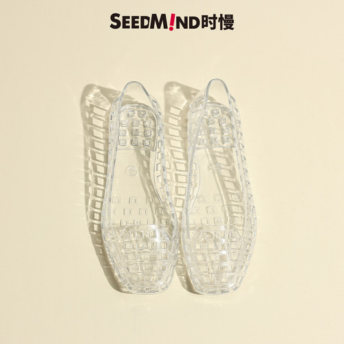 Seedmind法式白色洞洞高跟婚鞋