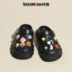 外穿凉鞋 女款 夏季 拖鞋 黑色 时慢34码 网红大童卡通小码 coros洞洞鞋