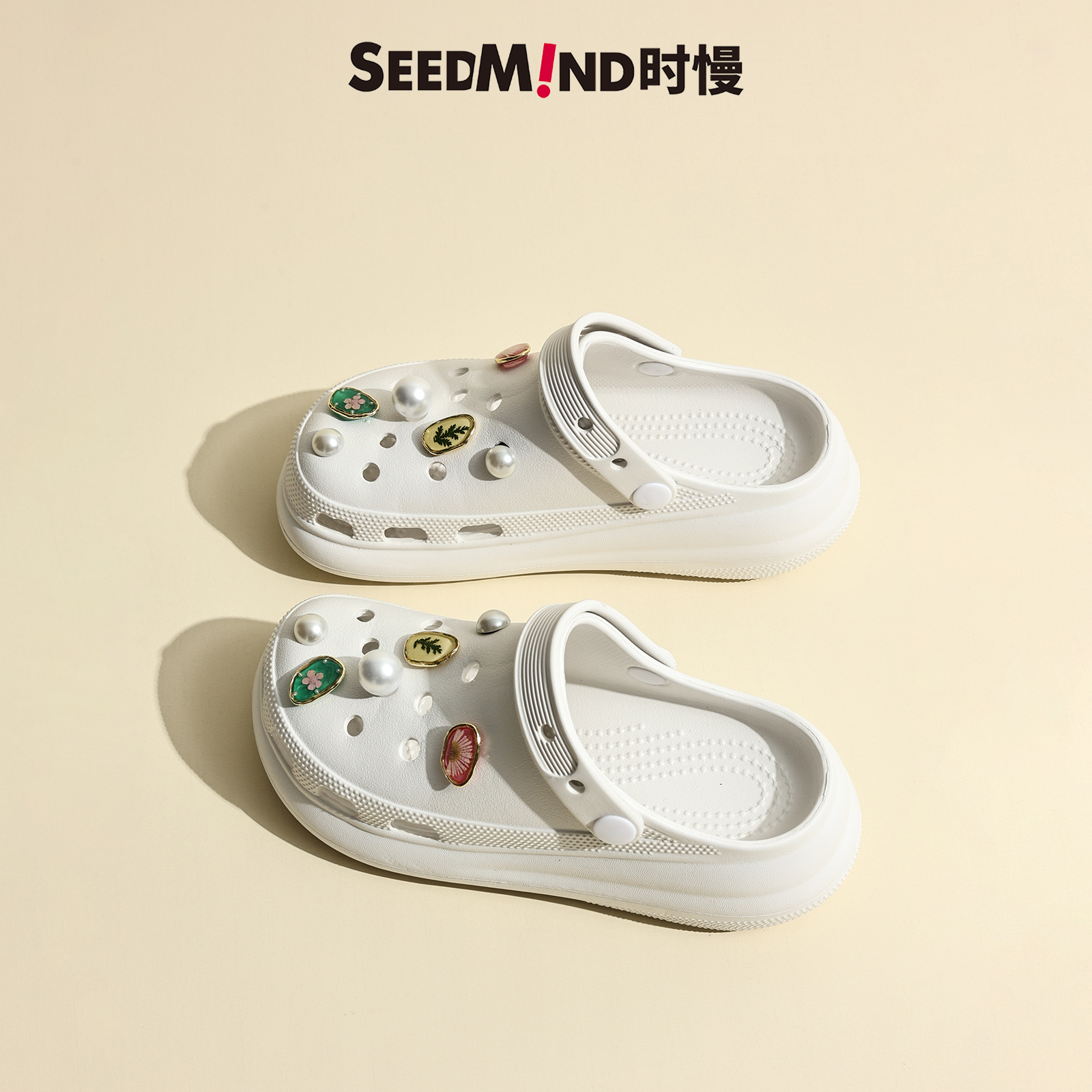 Seedmind珍珠厚底洞洞鞋也太少女了叭~厚底防水台法式高跟订婚鞋