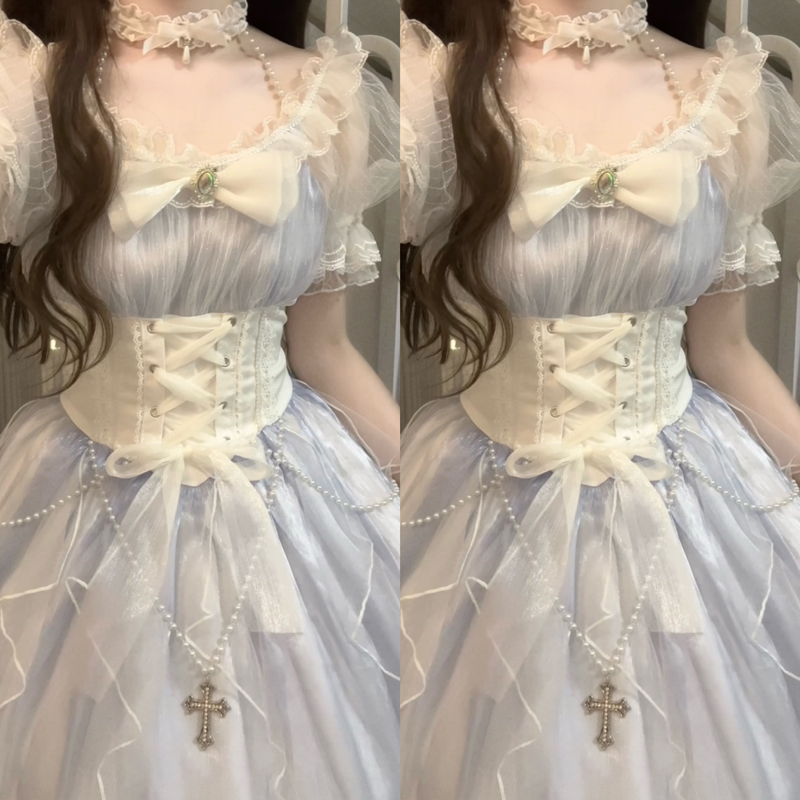 设计师的礼物原创人鱼之泪lolita洛丽塔短袖洋气连衣裙女仙气正版