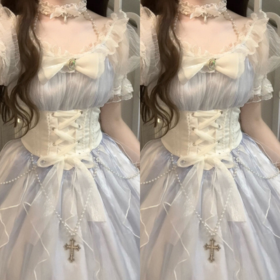 设计师的礼物原创人鱼之泪lolita成人礼短袖洋气连衣裙女仙气正版