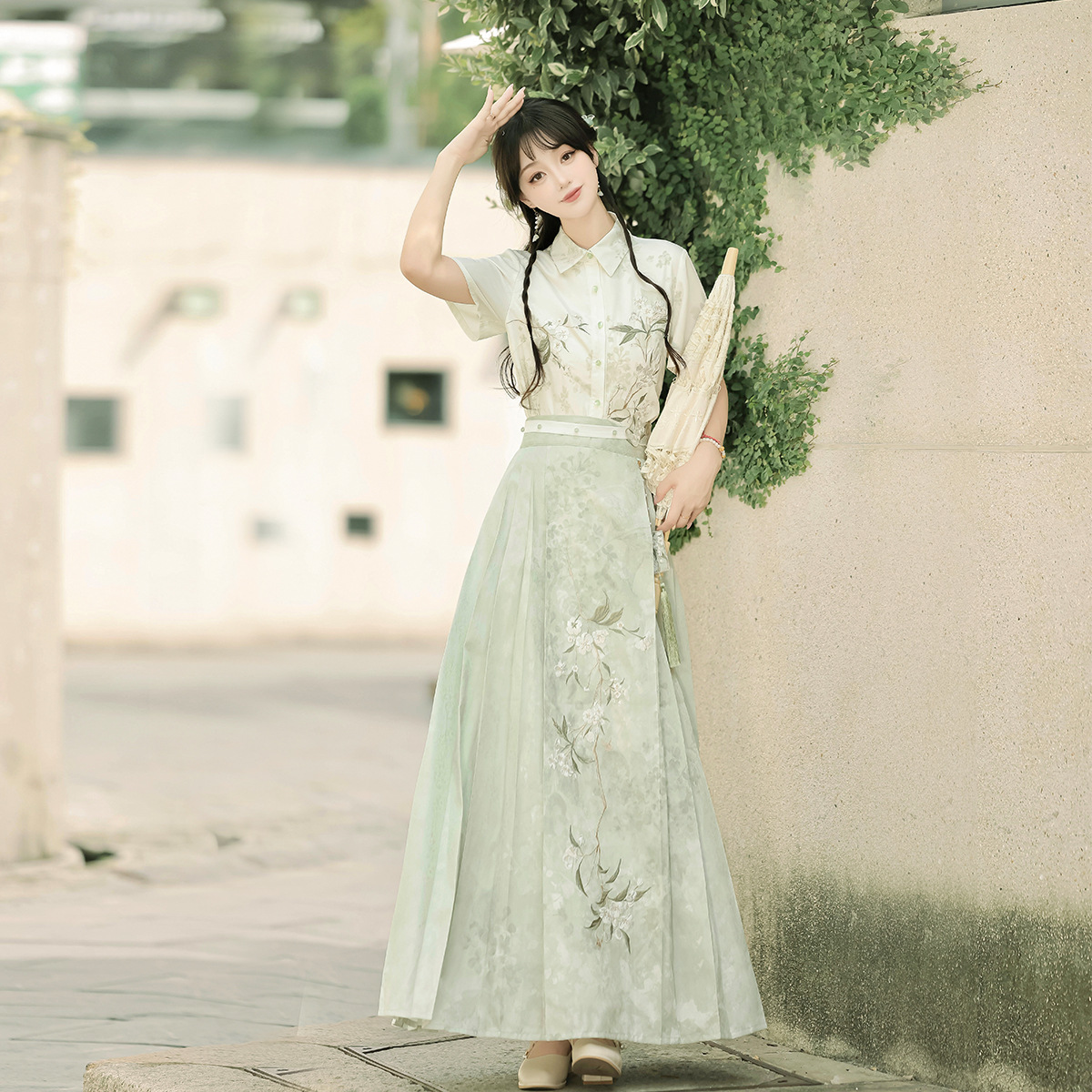 设计师的礼物原创夏至汉服女中国风改良汉元素马面裙新中式女套装