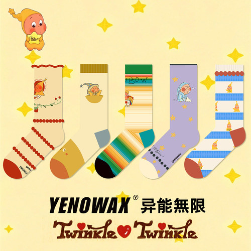 YNWX袜子女款星星人正版联名