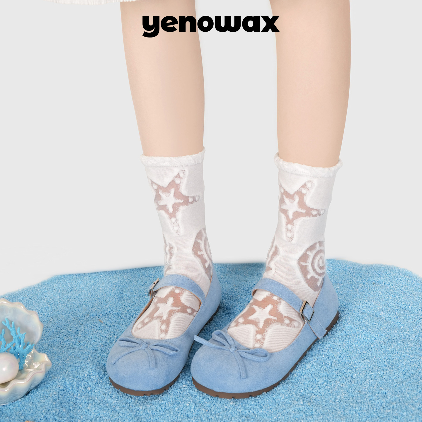 异能无限夏季白色薄款棉中筒袜子女透明玻璃丝冰冰袜可爱清新透气