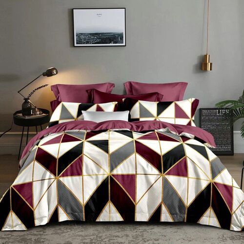 Denisroom Bedding Set Red Duvet Cover Comforter Bed Cover Ge