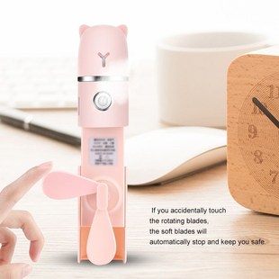 Mini Fan Table Lamp Humidifier Desktop Foldable Handheld Por