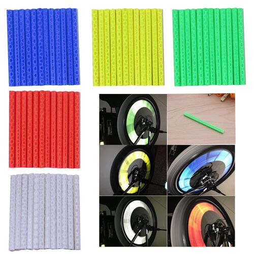 12Pcs/Set Reflector Bicycle Wheel Rim Spoke Bike Mount Warni