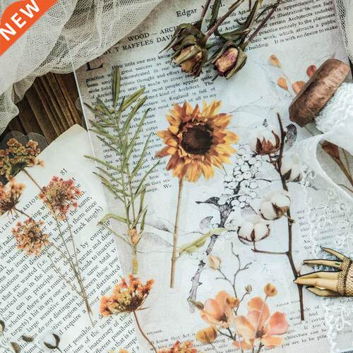 Yoofun 10 Pc/Design Transparent PET Flowers Stickers DIY Bu