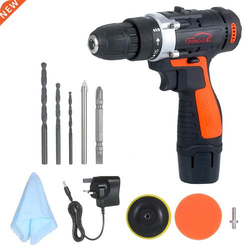12V Cordless Electric Drill / Driver Kit 1400rpm Variable Sp
