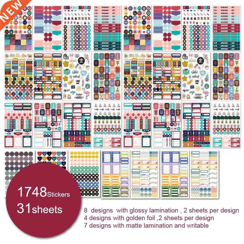 2022 Planner Stickers for Diary Scrapbooking Bullet Journal