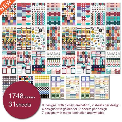 2022 Planner Stickers for Diary Scrapbooking Bullet Journal