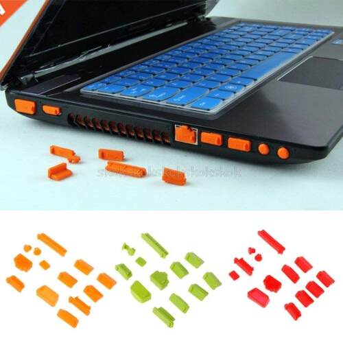 13pcs/set Cover Colorful Silicone Laptop Anti Dust Plug Cove