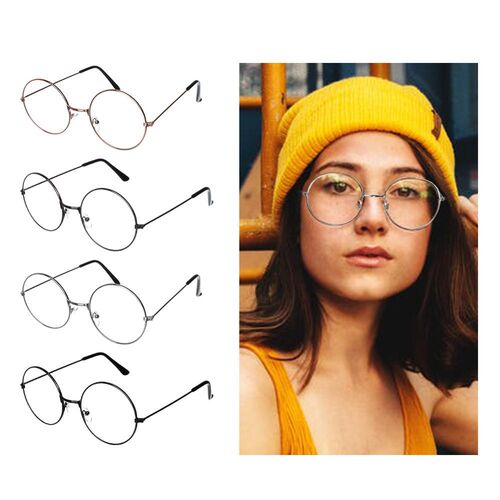 Fashion Vintage Retro Metal Frame Clear Lens Glasses Nerd Ge