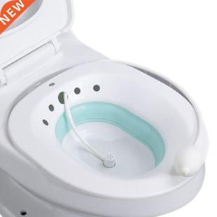 Folding Toilet Sitz Bath Bidet Flusher Wash Basin Soaking Ba