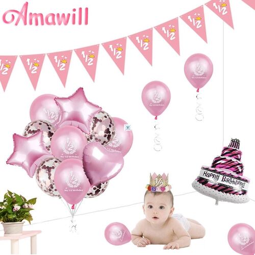 Amawill Baby Shower Baby Boy Girl Half Birthday Decor My