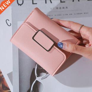 New Style Short Ladies Wallet Simple Checkered Decoration Fa