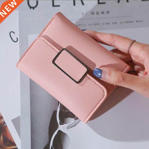 New Style Short Ladies Wallet Simple Checkered Decoration Fa
