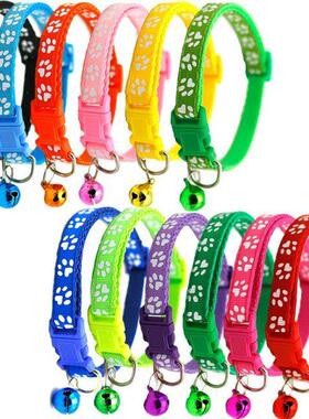 Easy Wear Cat Dog Pet Collar with Bell Adjustable Buckle Dog