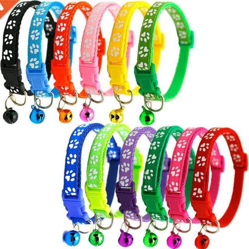 Easy Wear Cat Dog Pet Collar with Bell Adjustable Buckle Dog