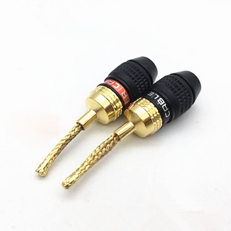 4Pcs/lot 2MM Monster Copper Wire Gold-Plated Banana Plug Spe
