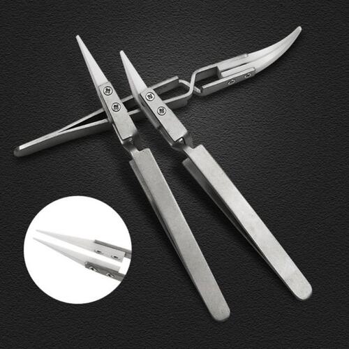 Stainless Steel Ceramic Tweezers Anti-magnetic Acid Proof Pr