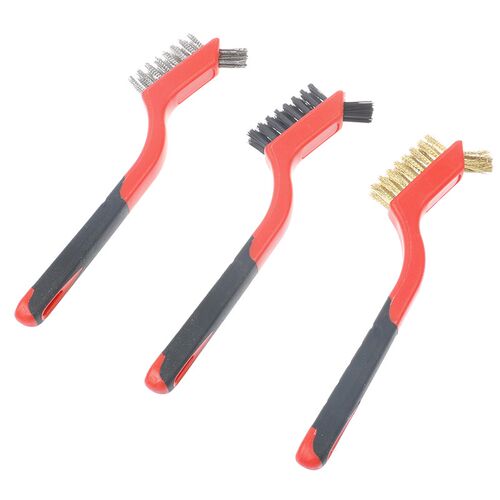 1PC Mini Double-end Steel Plastic Wire Brush Nylon Cleaning