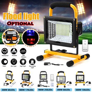 300W-900W Portable LED Rechargeable Floodlight Waterproof Sp