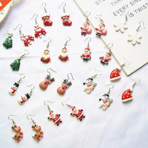 2022 New 1Pair Santa Claus Pendant Drop Ornaments Christmas