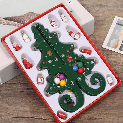 Handmade Stereo Wooden Christmas Tree White/Green/Gold Chris