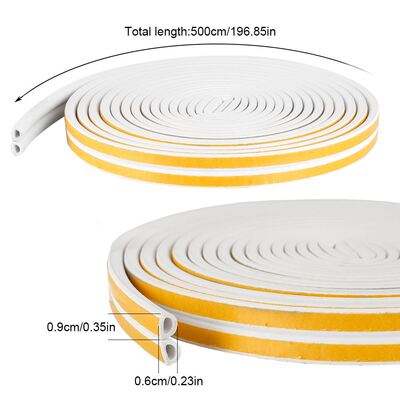 2X5m Indoor Weather Stripping Self-hesive Doors Windows Se