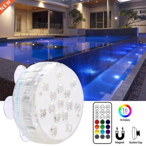 1Pc 15LEDs 16 Colors RGB Outdoor Underwater Lamp Garden Swim