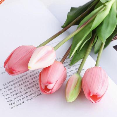 Luxury Silicone Real touch Tulips Bouquet decorative Artific