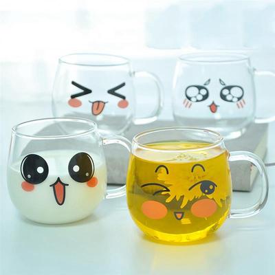 1 Pcs Cute Water Bottle Coffee Cup Heat-resistant Wall Glass