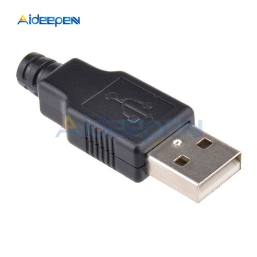 New 10pcs Type A Male USB 4 Pin Plug Socket Connector With