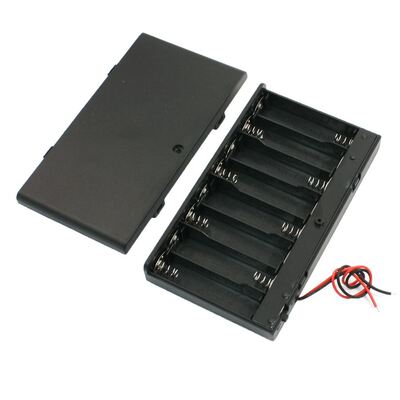 Spring Loaded 8 x 1.5V AA Case Holder Box Storage w Cover